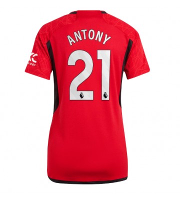 Manchester United Antony #21 Hjemmebanetrøje Dame 2023-24 Kort ærmer
